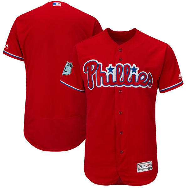 2017 MLB Philadelphia Phillies Blank Red Jerseys->oakland athletics->MLB Jersey